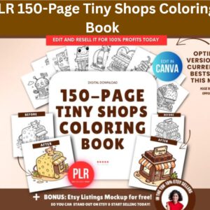 150-Page Tiny Shops Coloring Book (PLR)