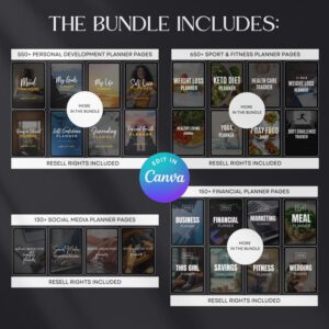 7500 Digital Planner Pages Bundle PLR MRR