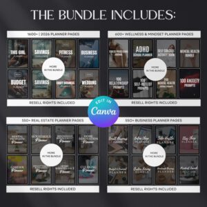 7500 Digital Planner Pages Bundle PLR MRR